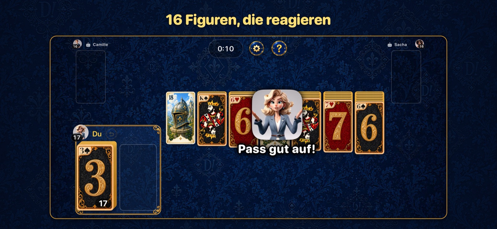 Eine Figur schickt mitten in der Partie eine Reaktion