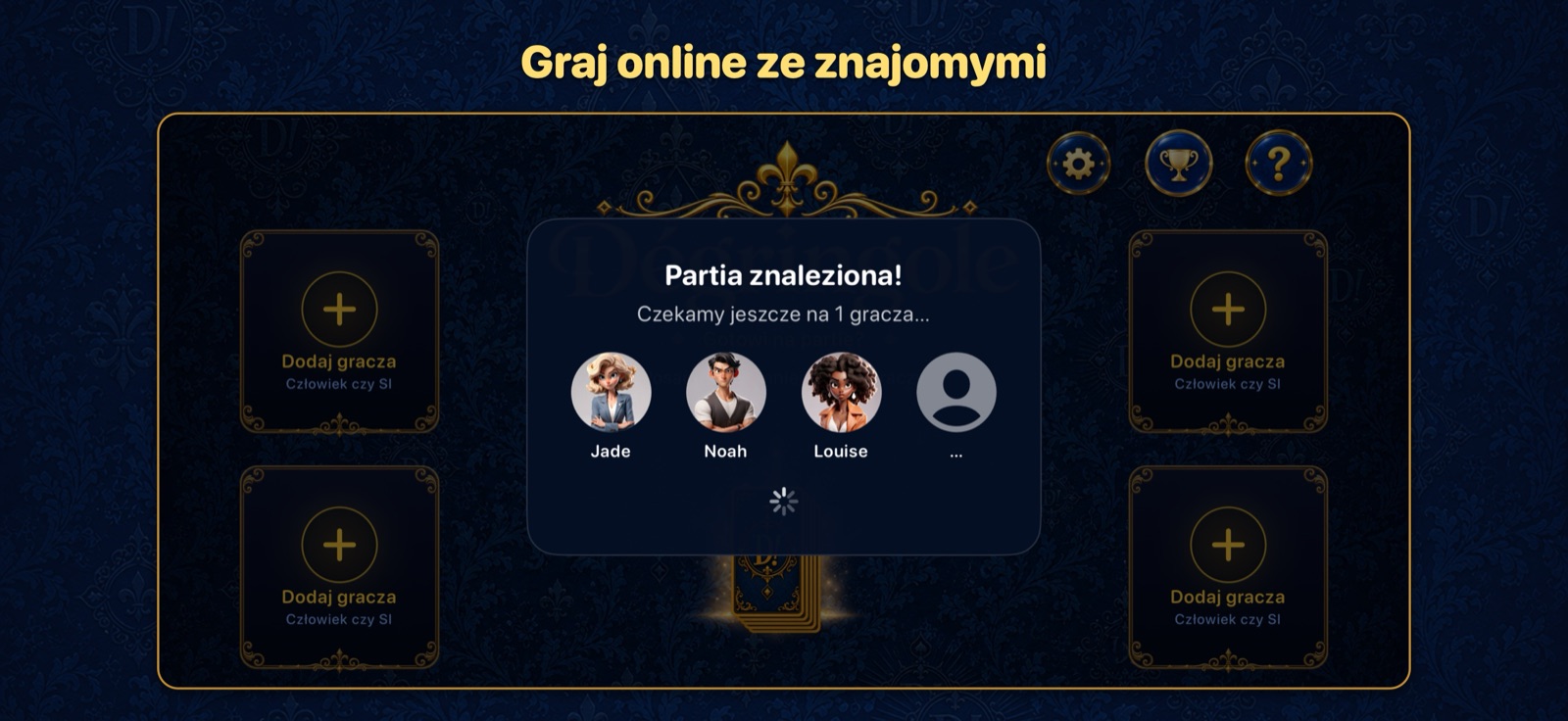 Partia online: partia znaleziona, czekamy jeszcze na jednego gracza