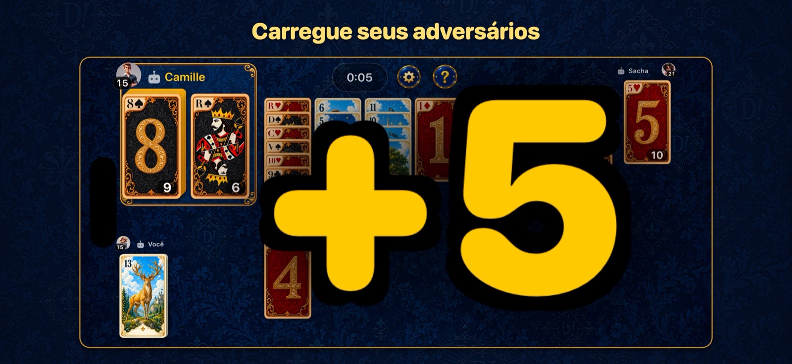 Uma sequência inteira acaba no descarte de um adversário: +5
