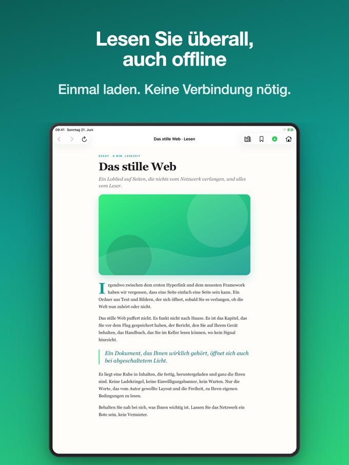 Pagira zeigt den Offline-Download einer lokalen Website auf dem iPad