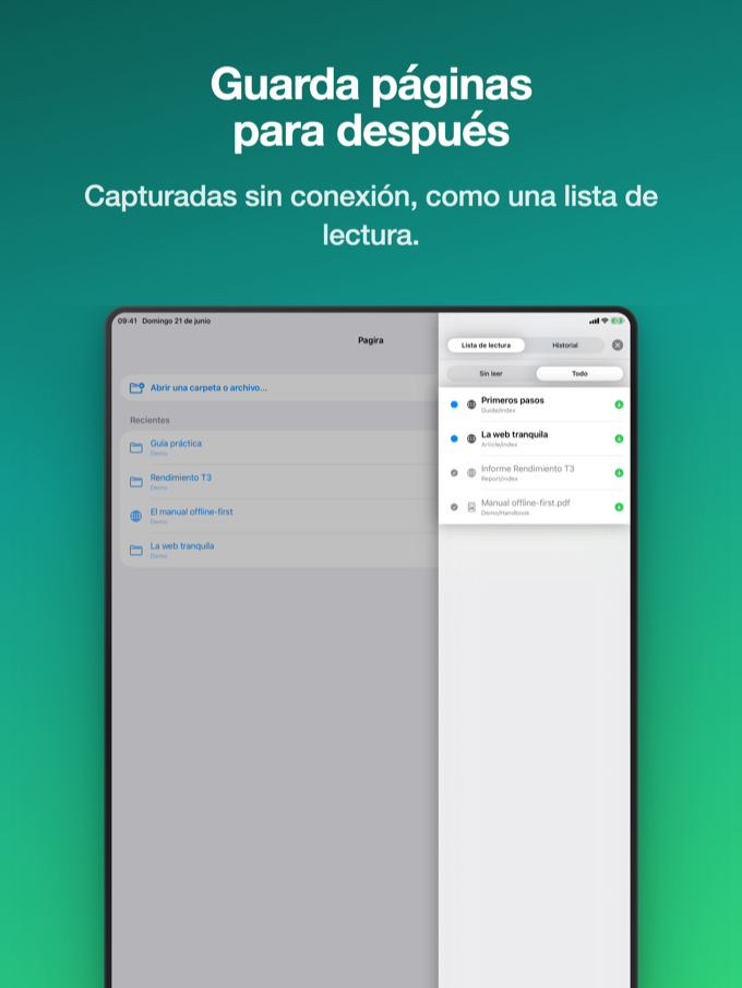 Una lista de lectura, al estilo de Safari