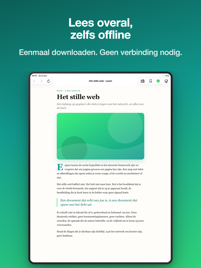 Pagira toont het offline downloaden van een lokale website op iPad