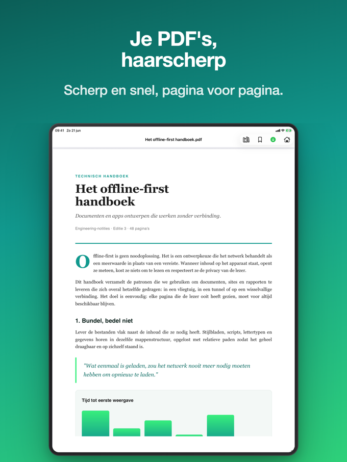 Pagira toont een PDF-document op iPad